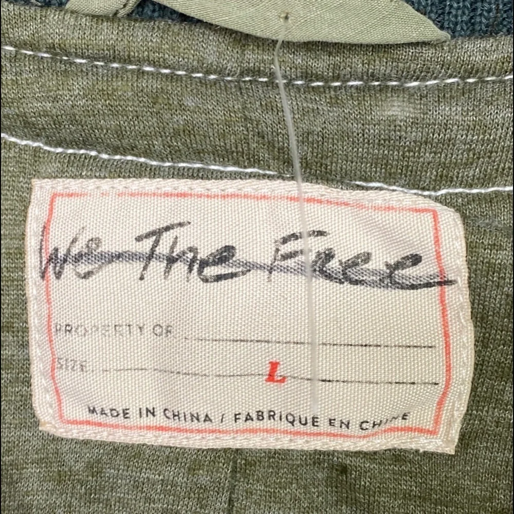 FREE People Large Riverton olive & cream Sherpa jacket